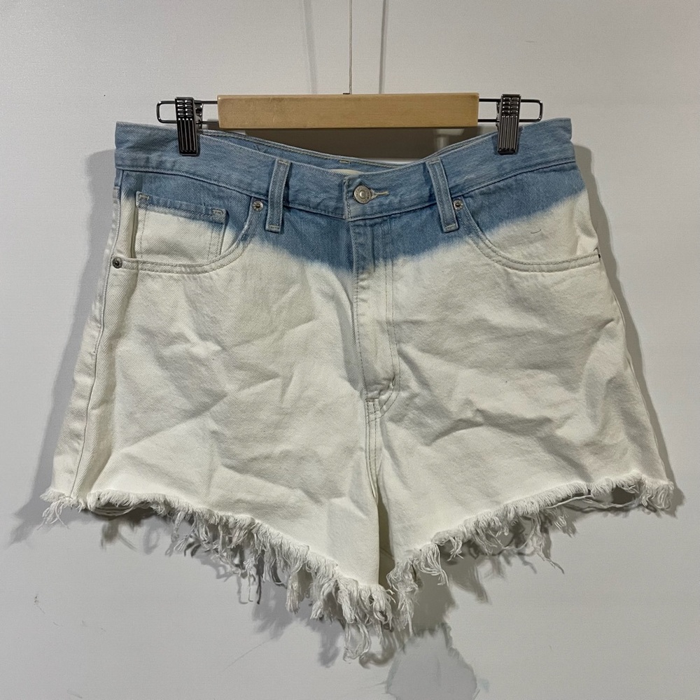 Levi's Blue and White Jean Shorts